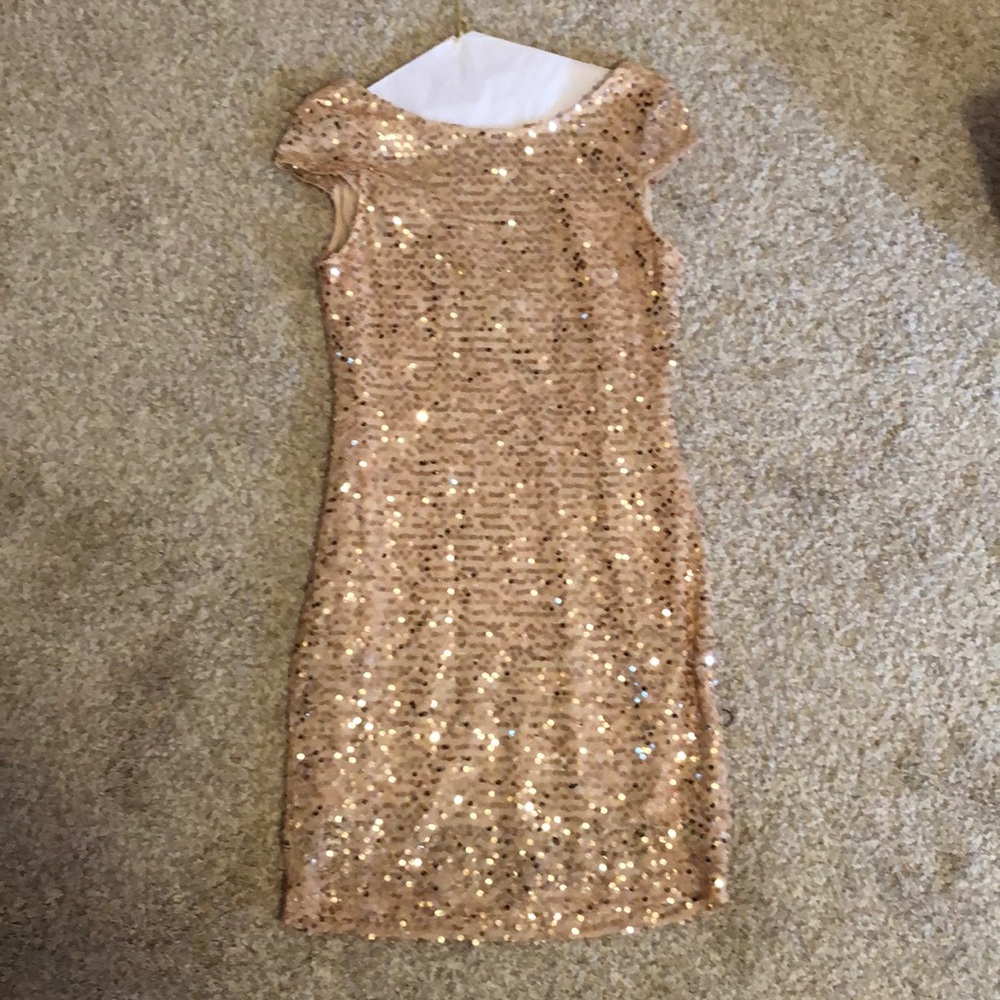 Gold formal/cocktail dress.
